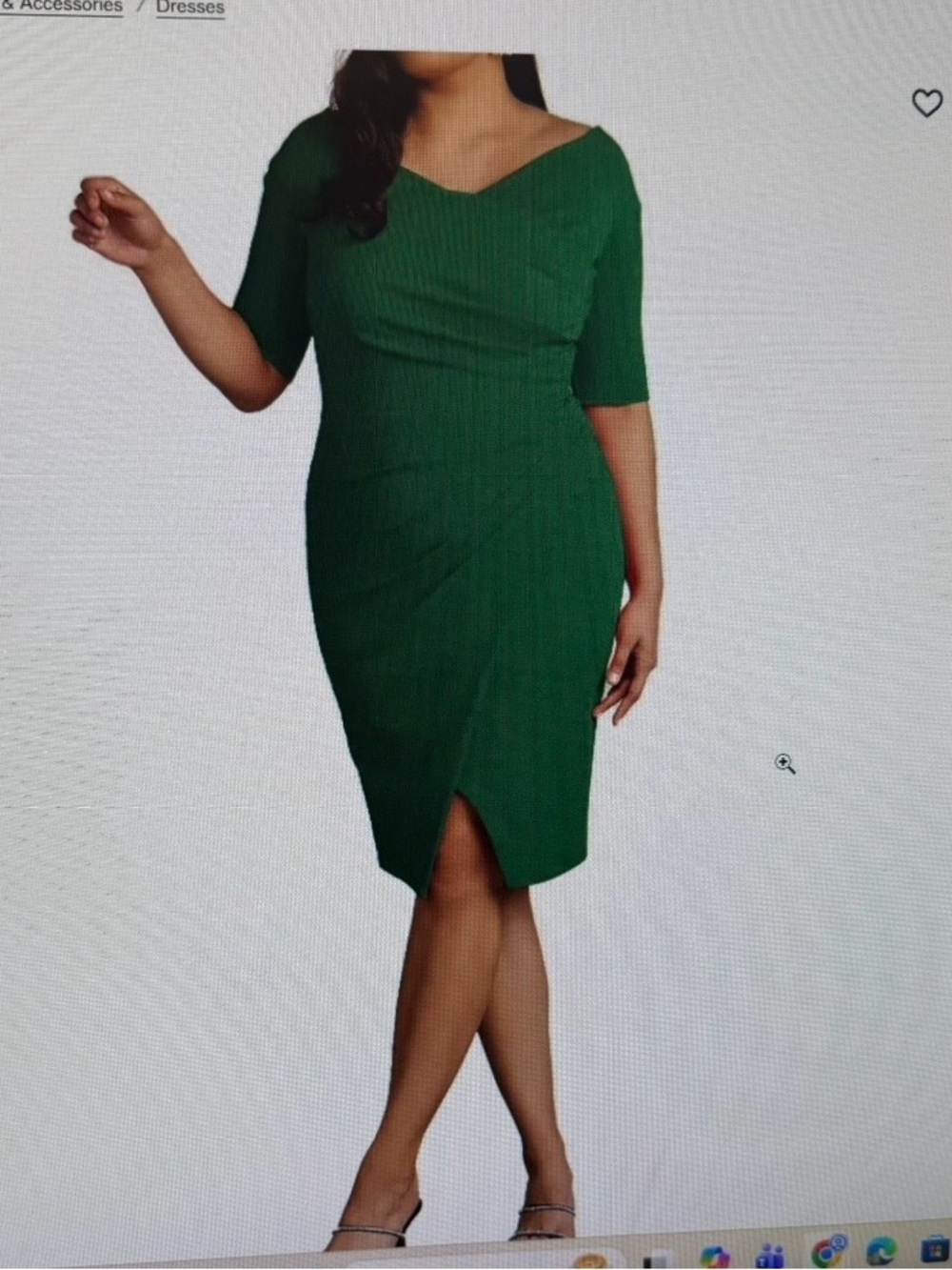 Tadashi Shoji Emerald Green V-Neck Sheath Dress